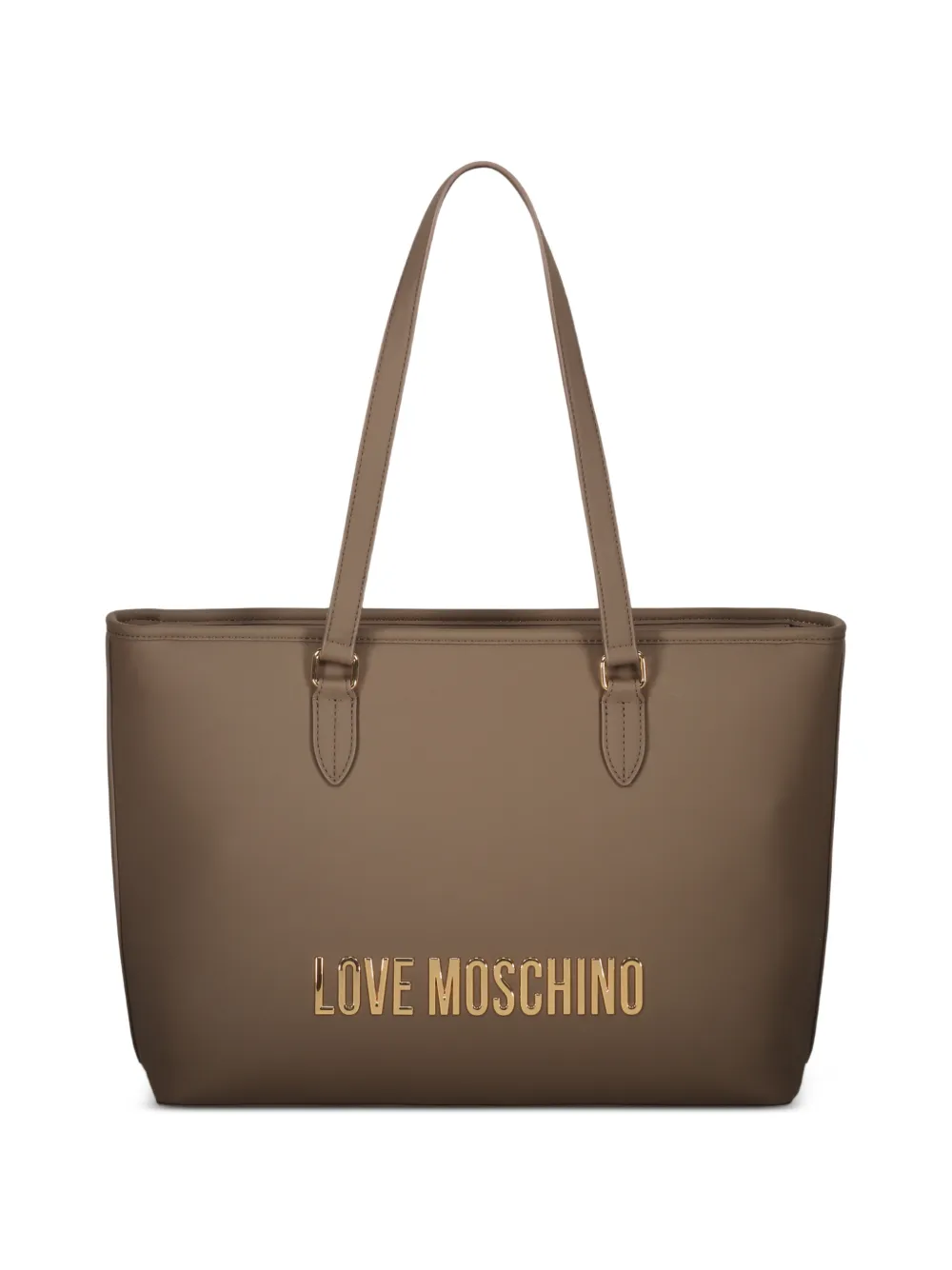 Love Moschino logo-plaque tote bag - Toni neutri