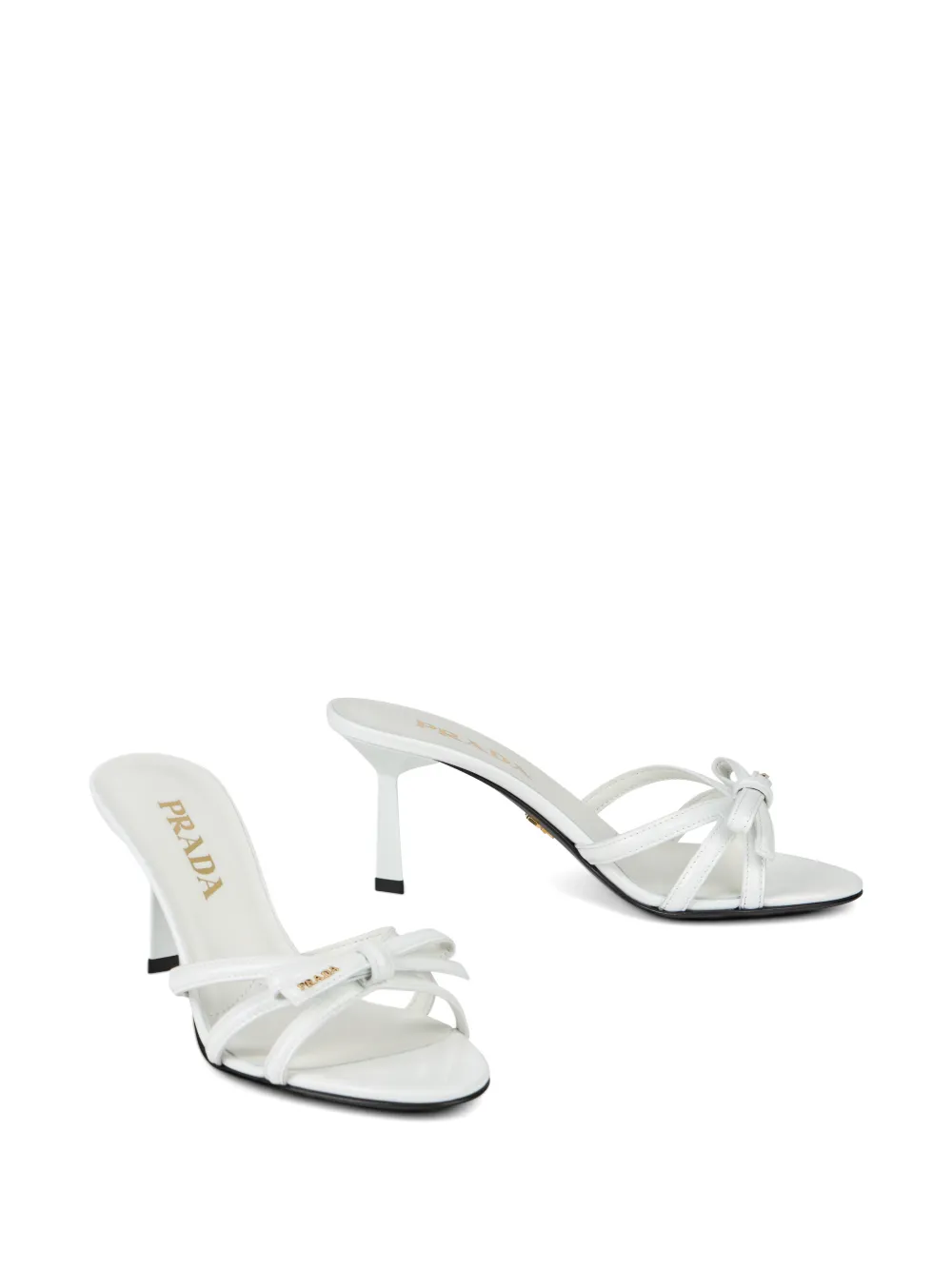 Prada bow-strap heeled sandals Wit