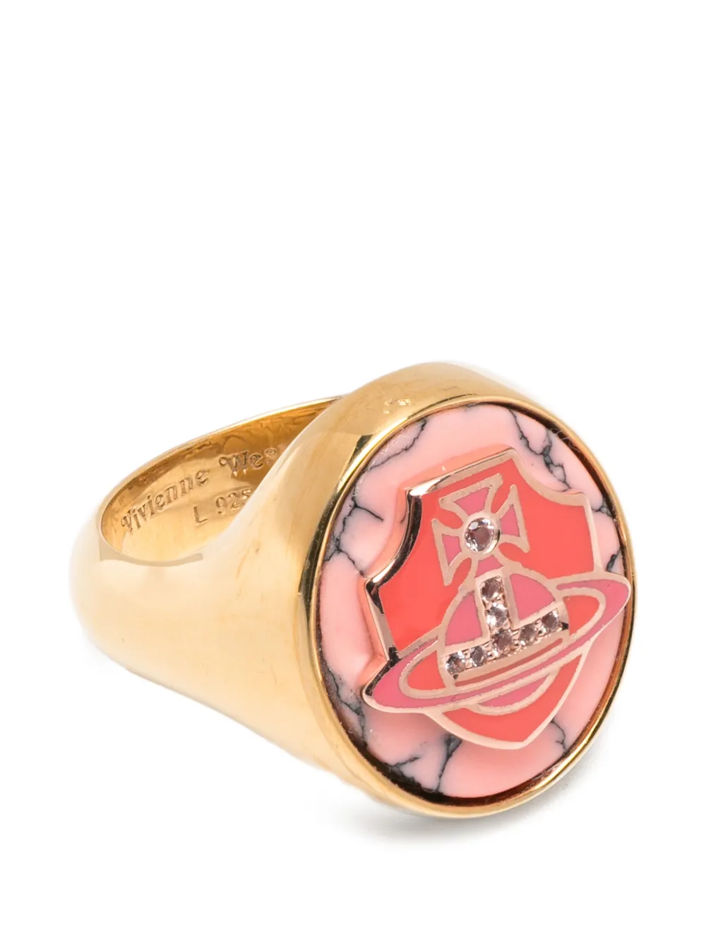 Vivienne Westwood Anello a sigillo con placca Orb - Oro