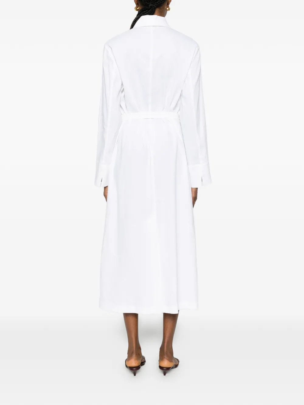 Max Mara Midi-jurk met ceintuur Wit