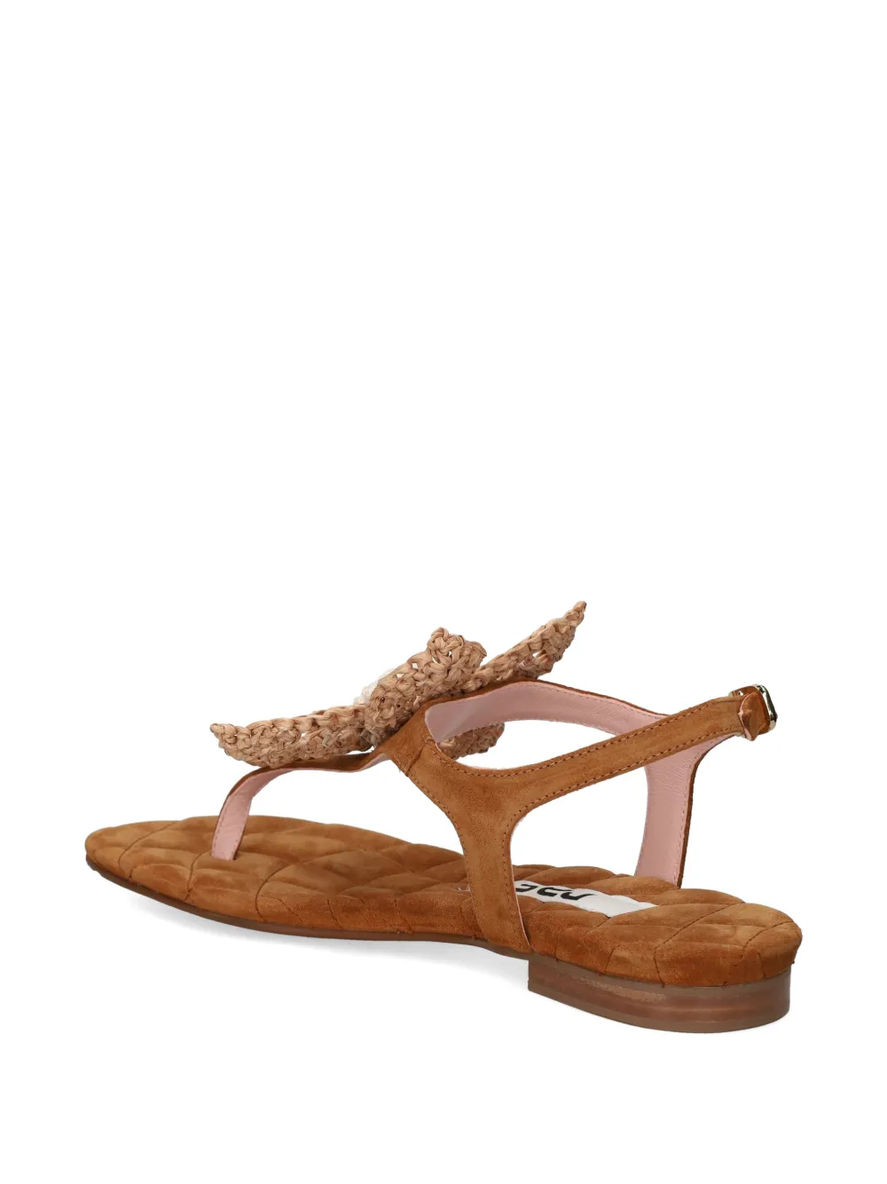 Ras Suède sandalen met bloemdetail Bruin