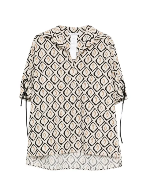 Max Mara Mxmecru tie-detail patterned blouse