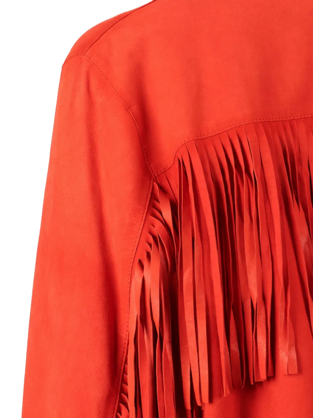  Bully Fringe-detail Suede Jacket - Rosso 