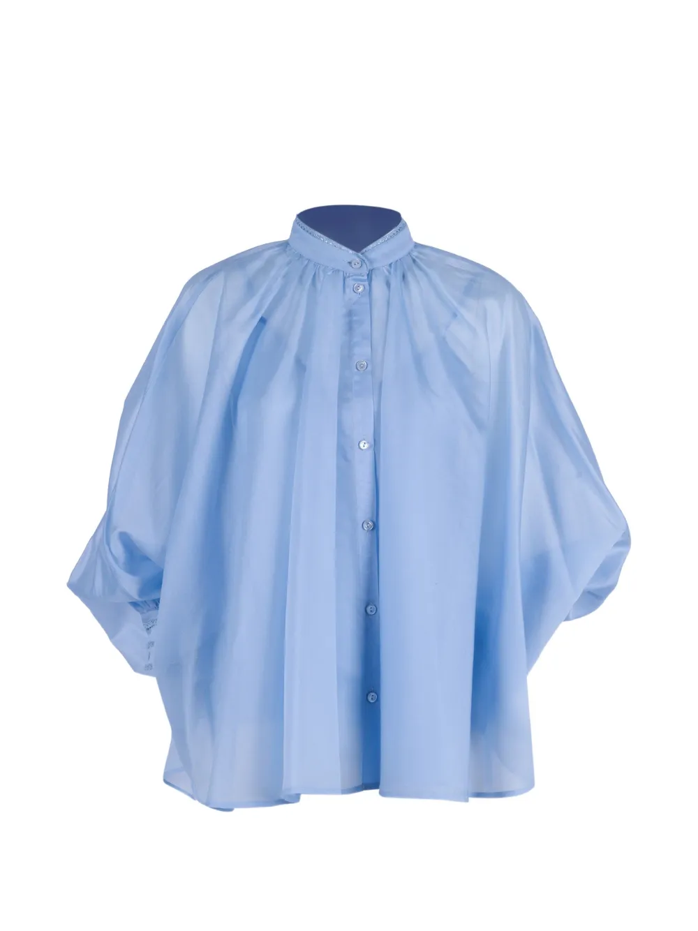 Ermanno Scervino lace-trim button-up blouse - Blu