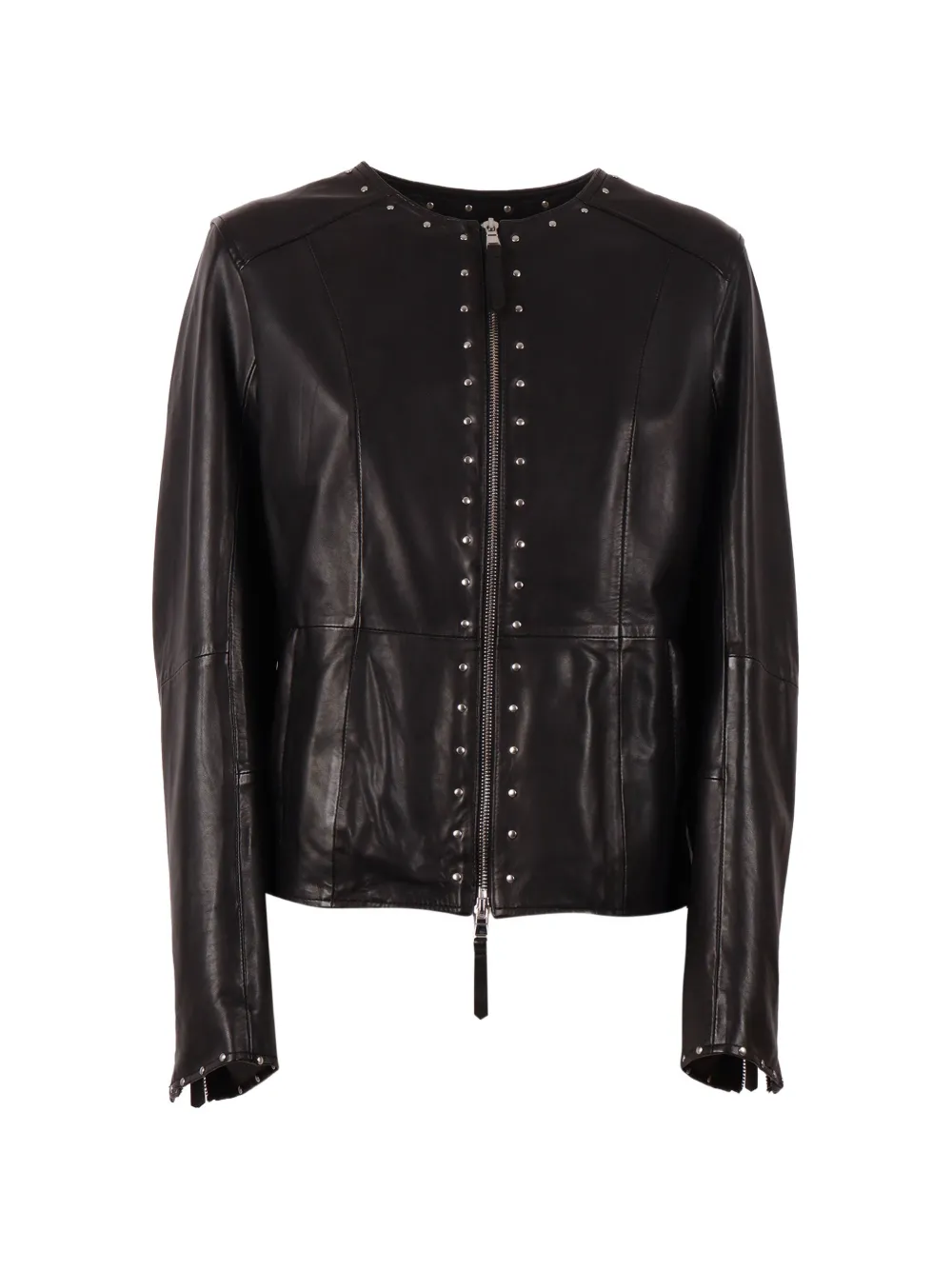 BULLY stud-embellished collarless jacket - Nero