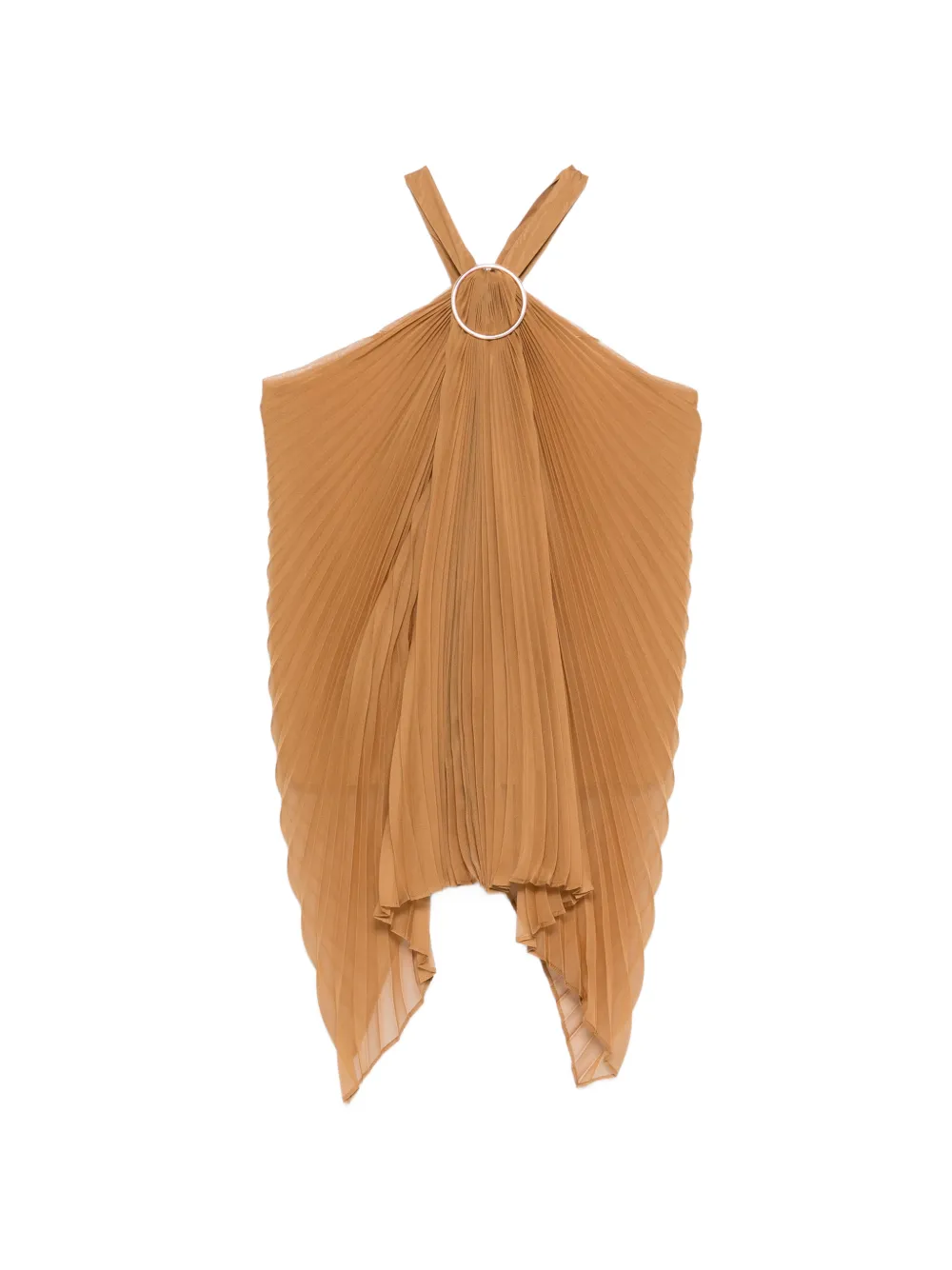 Max Mara Mxevalzer ring pleated top - Neutrals