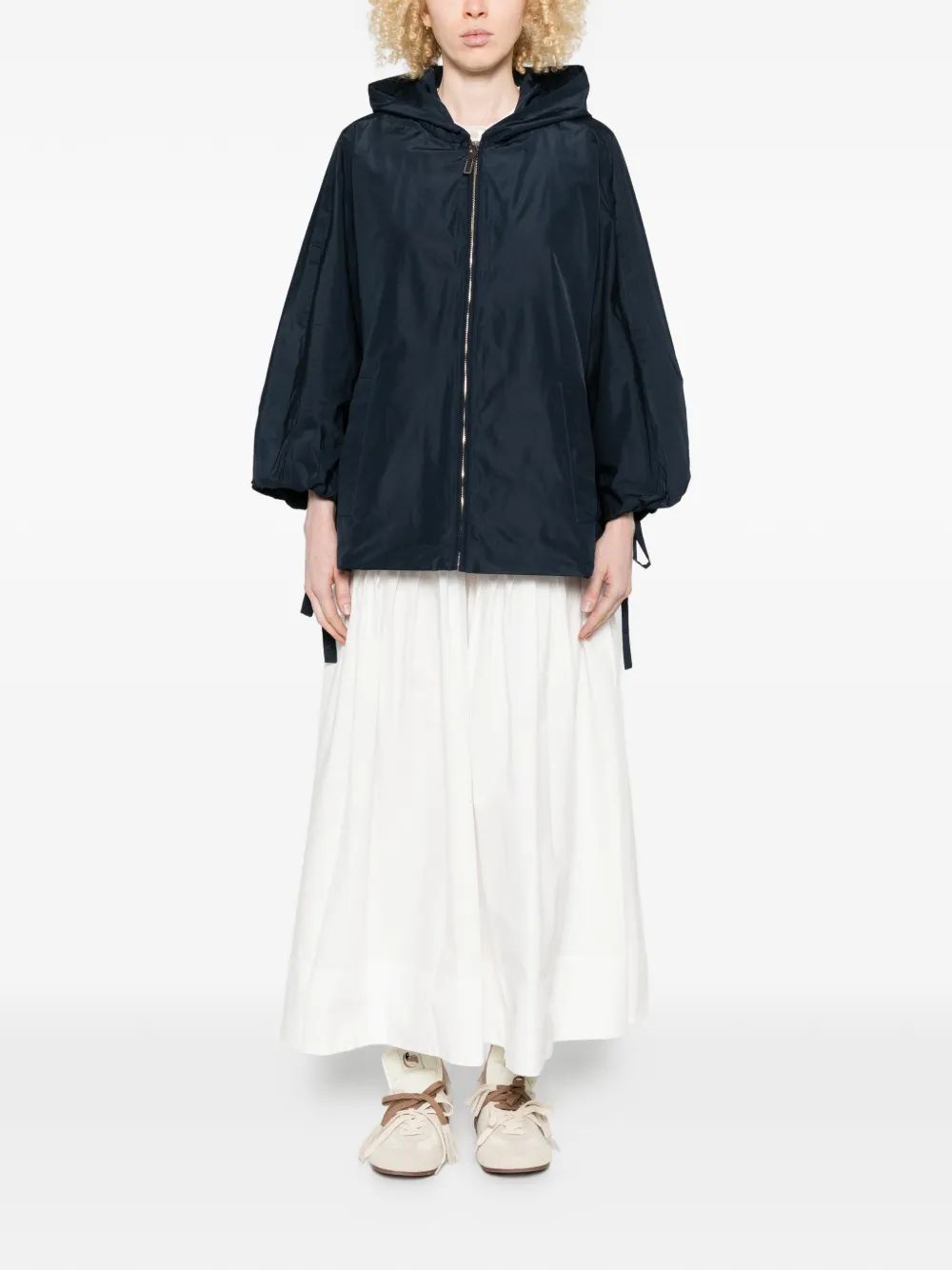 'S Max Mara Jas met trekkoord en capuchon Blauw