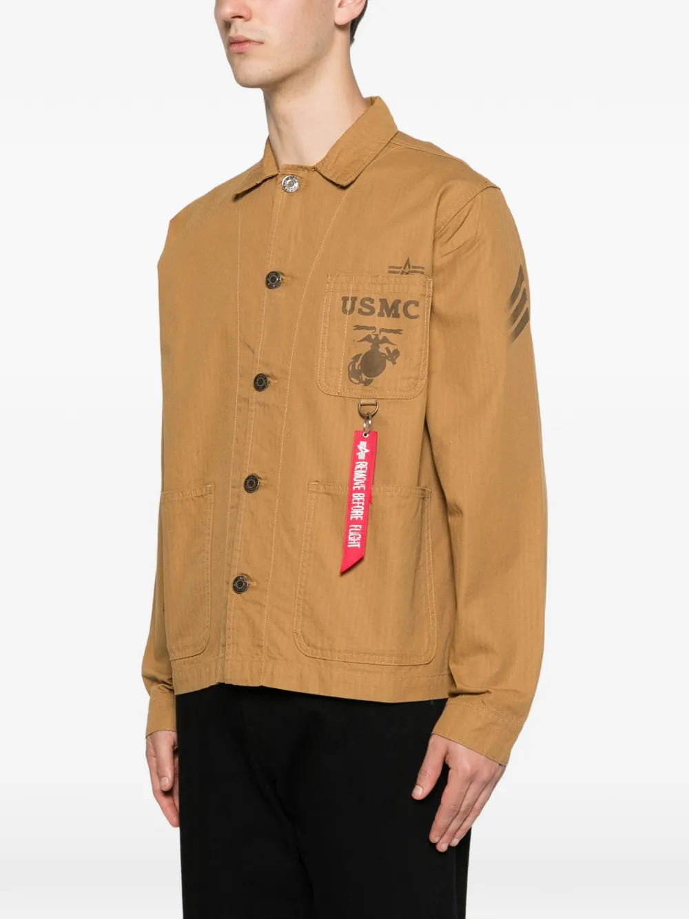 Alpha Industries Jack met opgestikte zak Beige