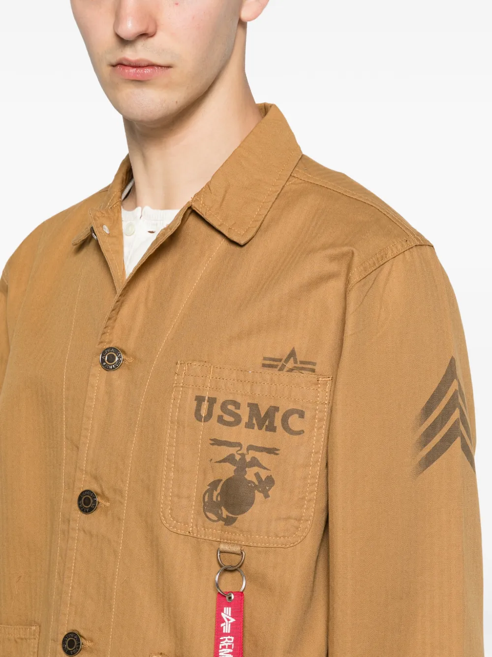 Alpha Industries Jack met opgestikte zak Beige