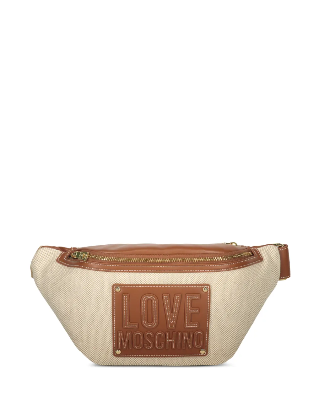 Love Moschino logo-appliqué belt bag - Nude