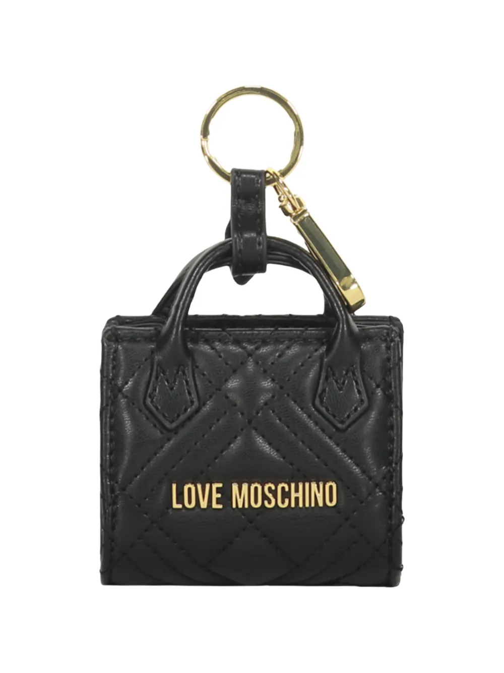 Love Moschino quilted-bag keyring - Nero