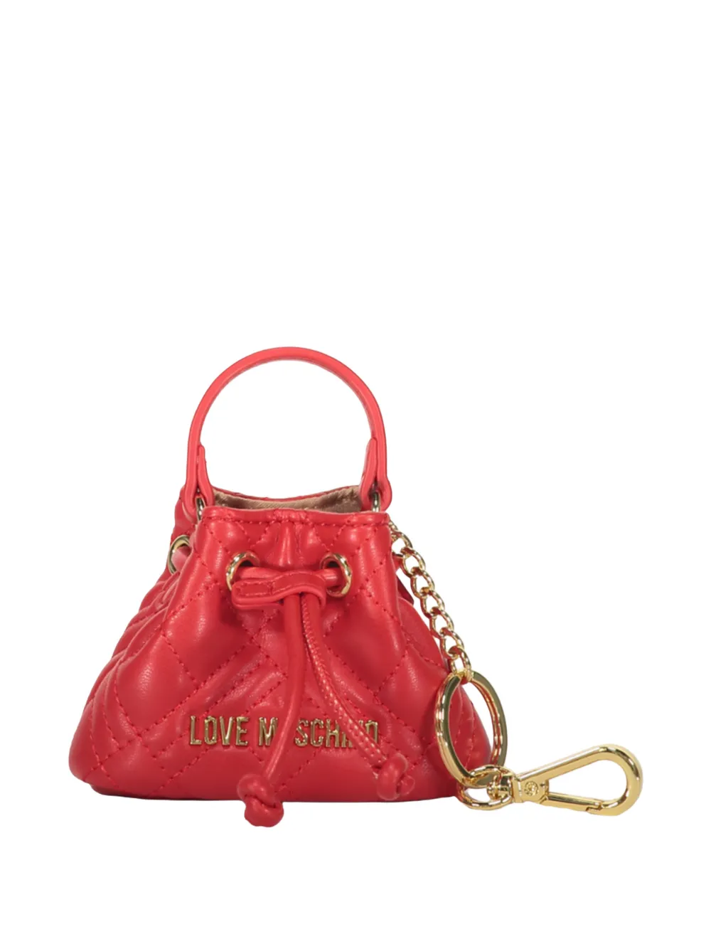 Love Moschino quilted-bag keyring - Rosso
