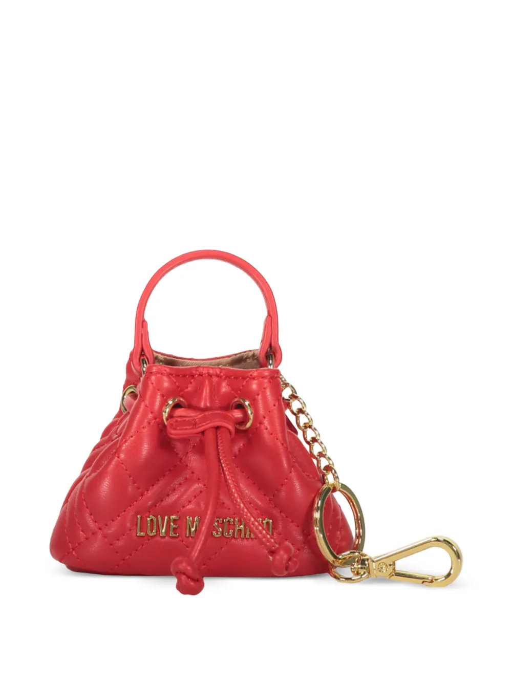 Love Moschino quilted-bag keyring - Rosso