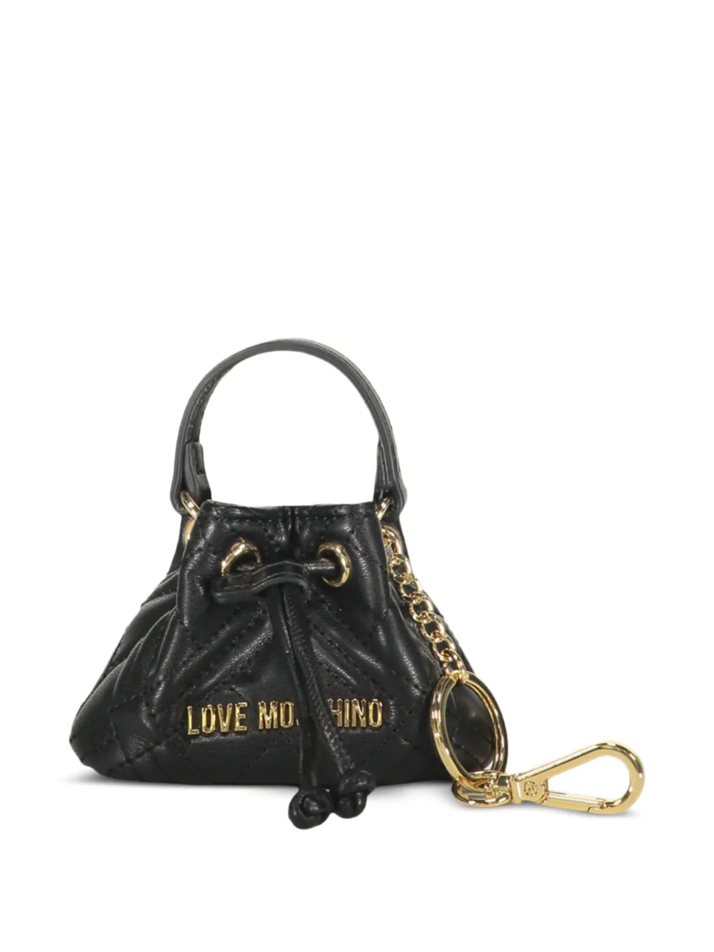 Love Moschino quilted-bag keyring - Nero