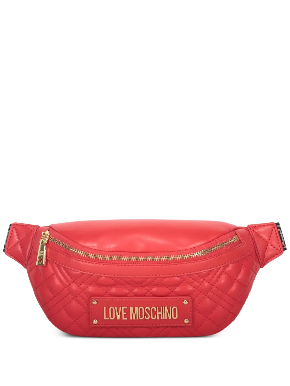 Love Moschino logo-plaque quilted belt bag - Rosso