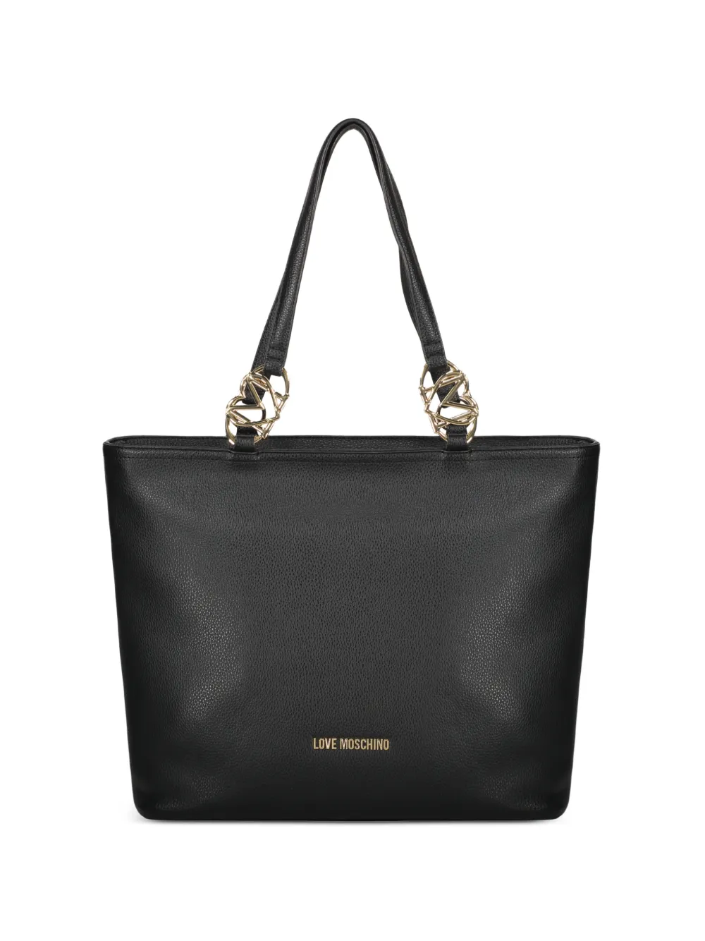 Love Moschino logo-plaque tote bag - Nero