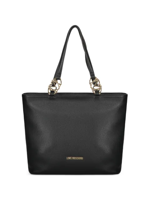 Love Moschino tote con placa del logo