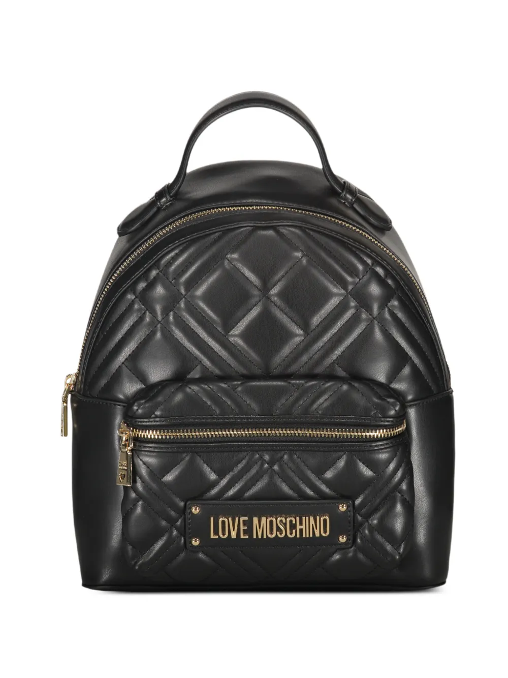 Love Moschino logo-plaque quilted backpack - Nero