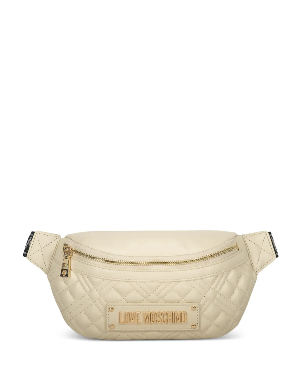 Love Moschino logo-plaque quilted belt bag - Toni neutri