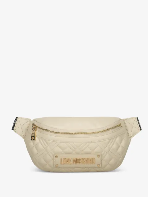 Love Moschino Pochete matelassê com cinto e placa de logo