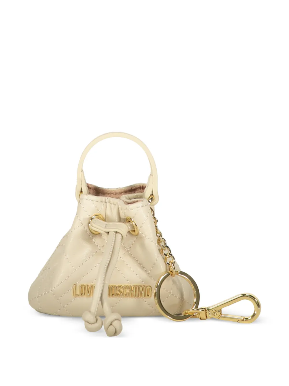 Love Moschino quilted-bag keyring - Toni neutri