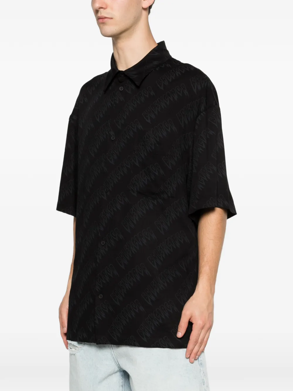 Balenciaga Overhemd met palmboomprint Zwart