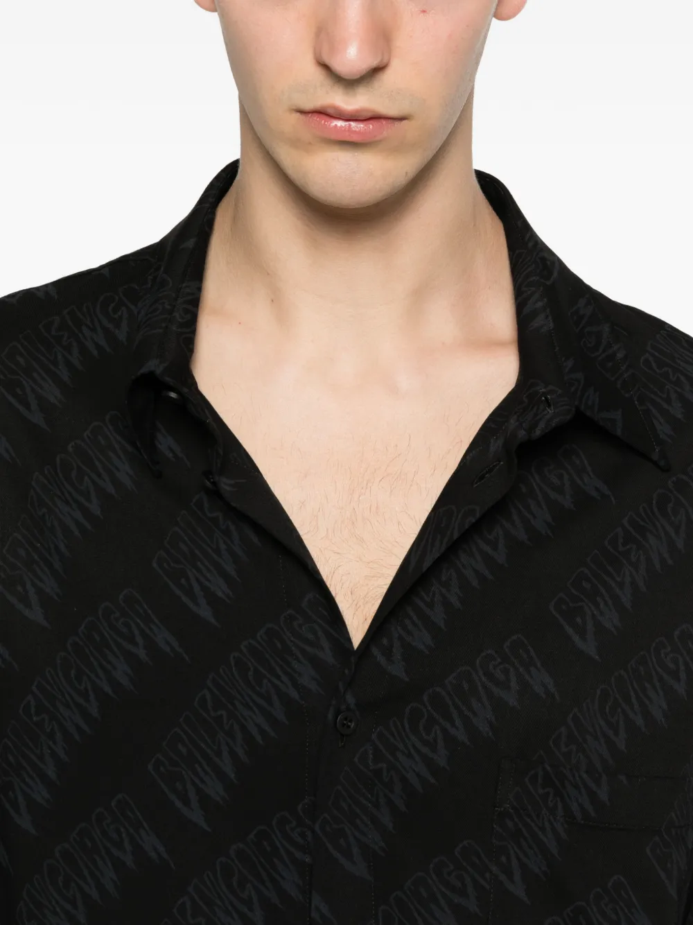 Balenciaga Overhemd met palmboomprint Zwart