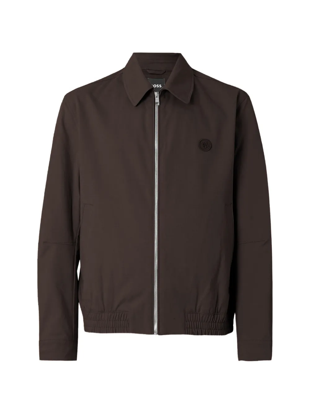 BOSS zip-up shirt jacket - Marrone