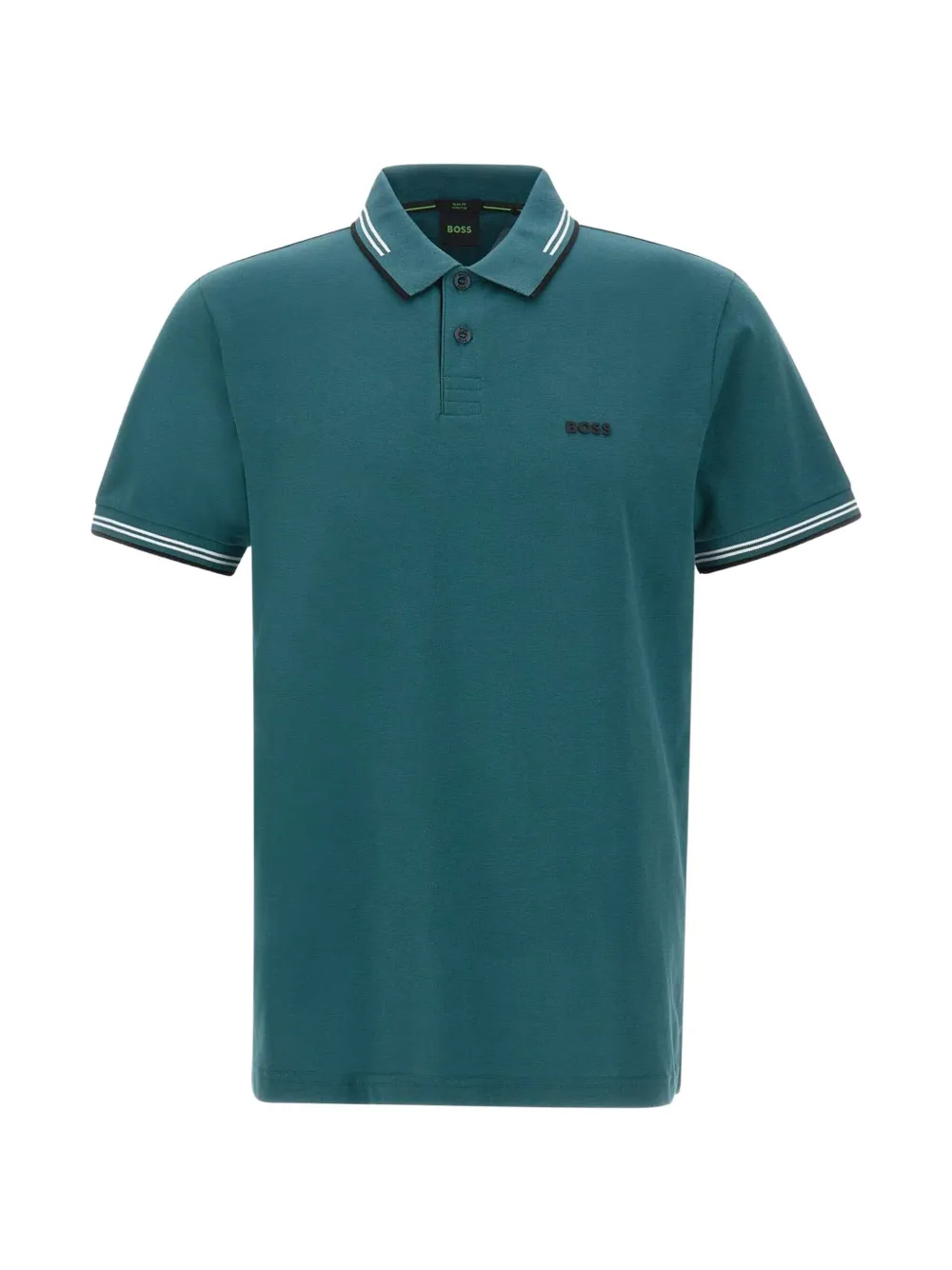 BOSS striped-trim polo shirt - Verde