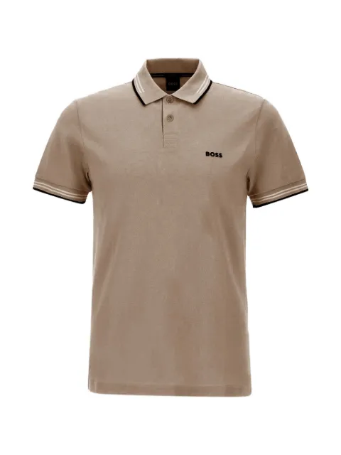 BOSS playera tipo polo con cuello italiano