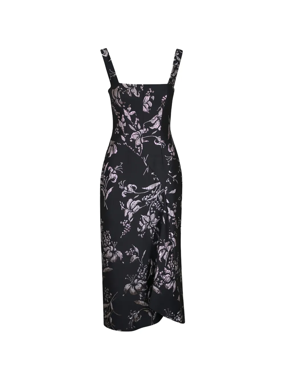 Lela Rose floral midi dress - Nero