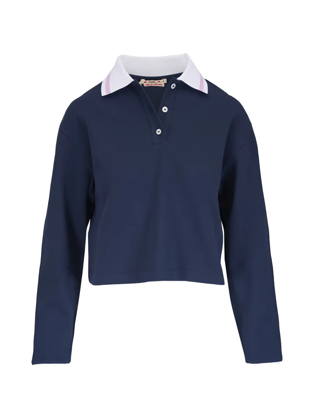 Marni cropped polo top - Blau