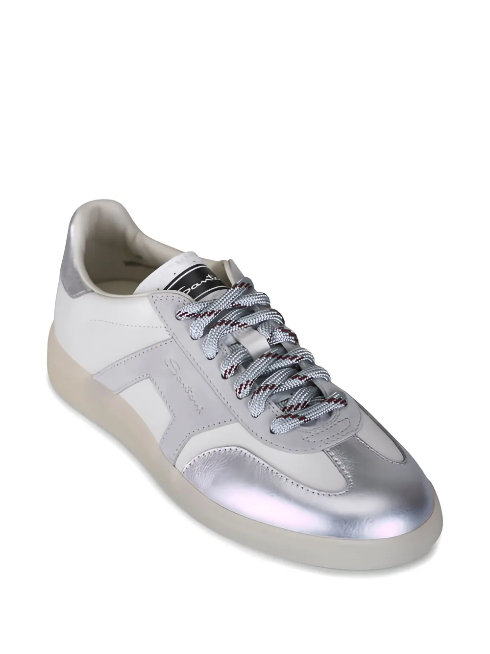 Santoni DBS Oly panelled leather sneakers Wit