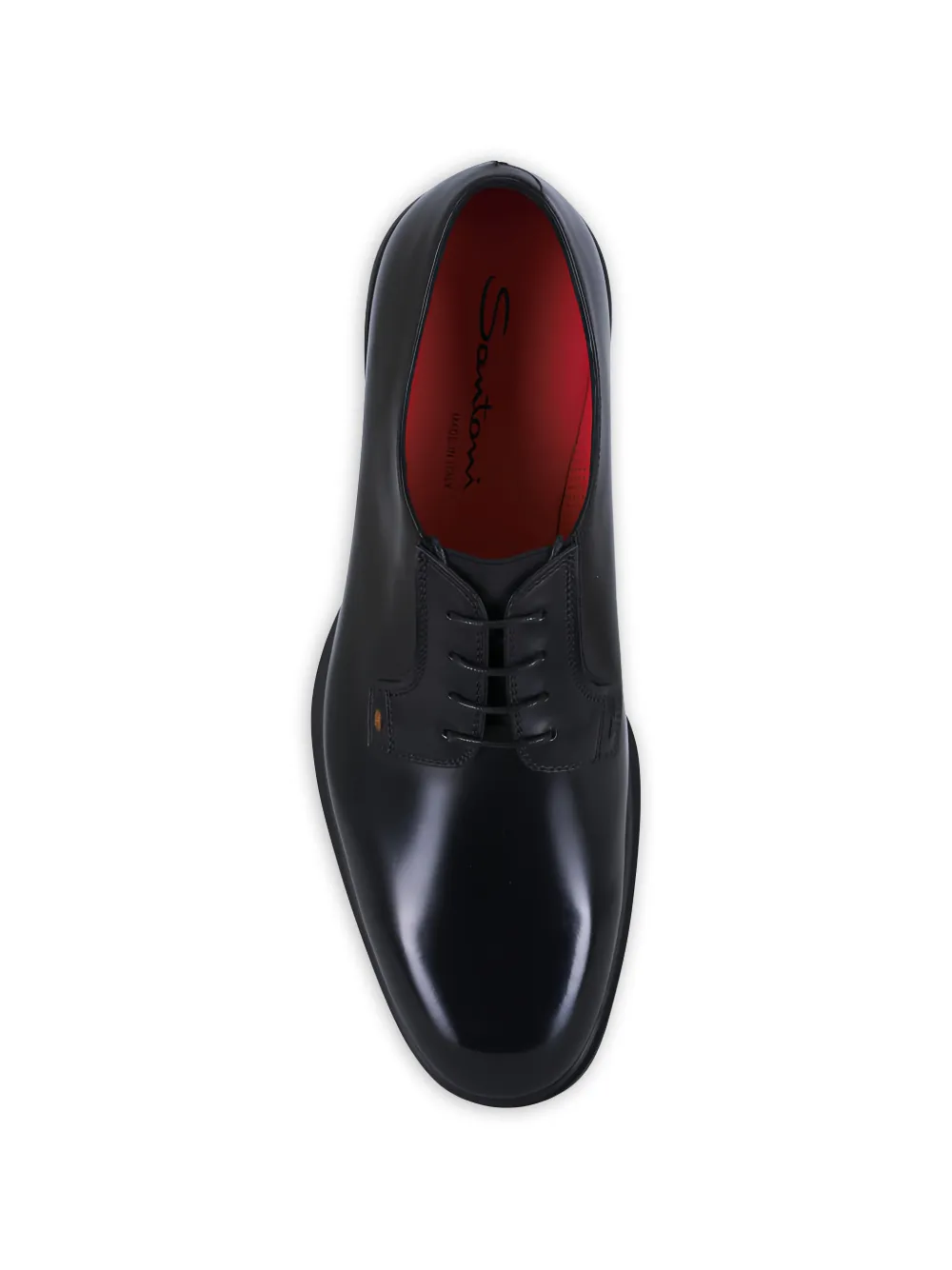 Santoni Leren derby schoenen Zwart