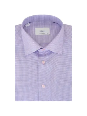 Eton Twill Check Men Shirt - Purple