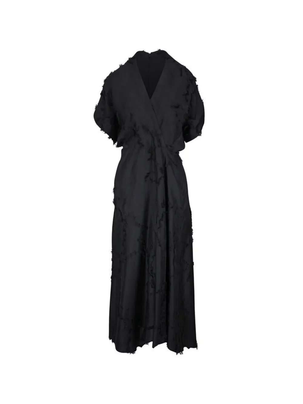 Zero + Maria Cornejo fil coupé V-neck dress - Nero