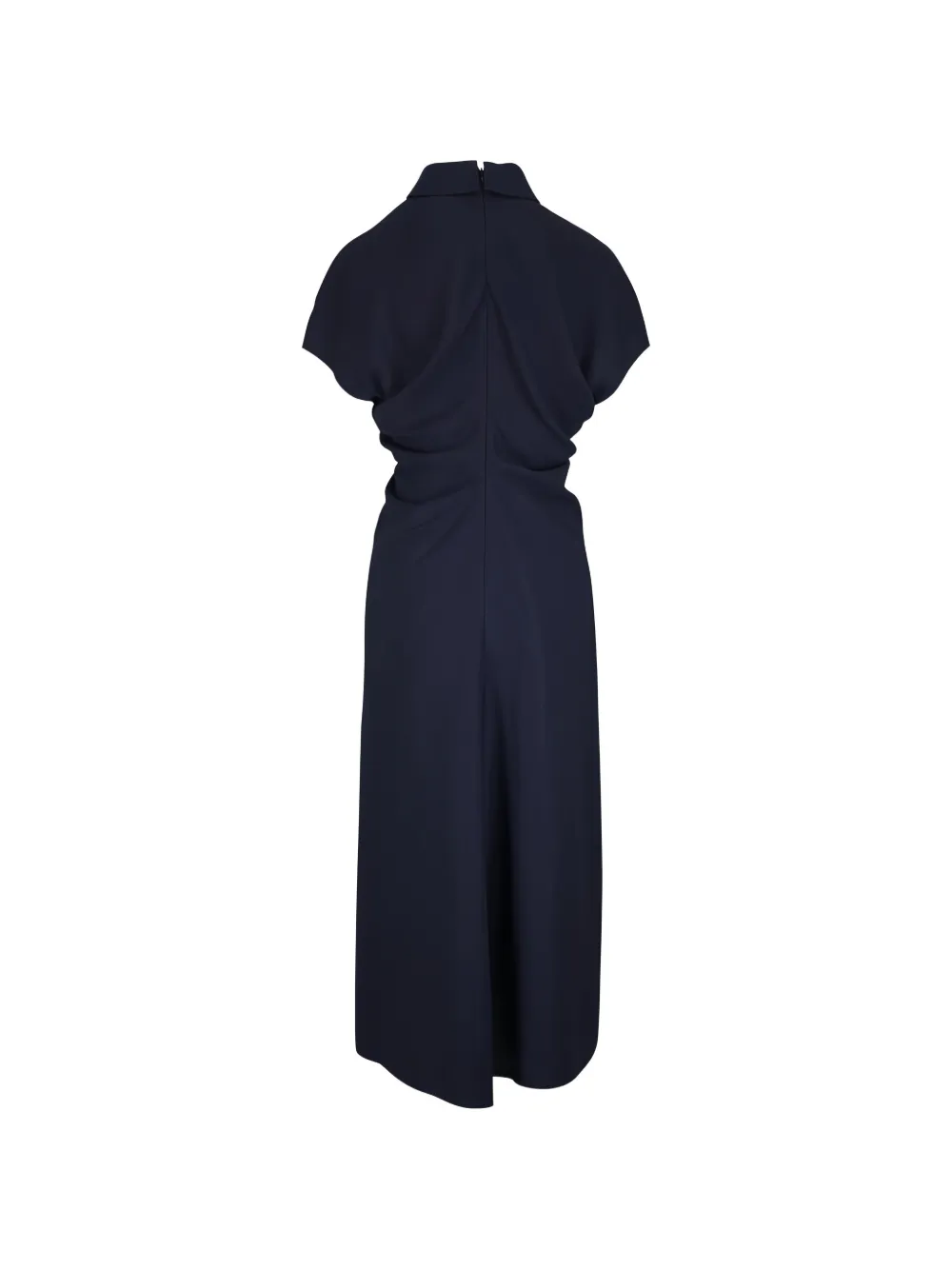  Brunello Cucinelli Collared Gathered Dress - Blue 