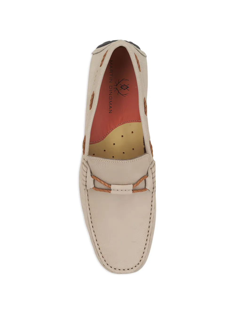 MARTIN DINGMAN Gevlochten suède loafers Beige