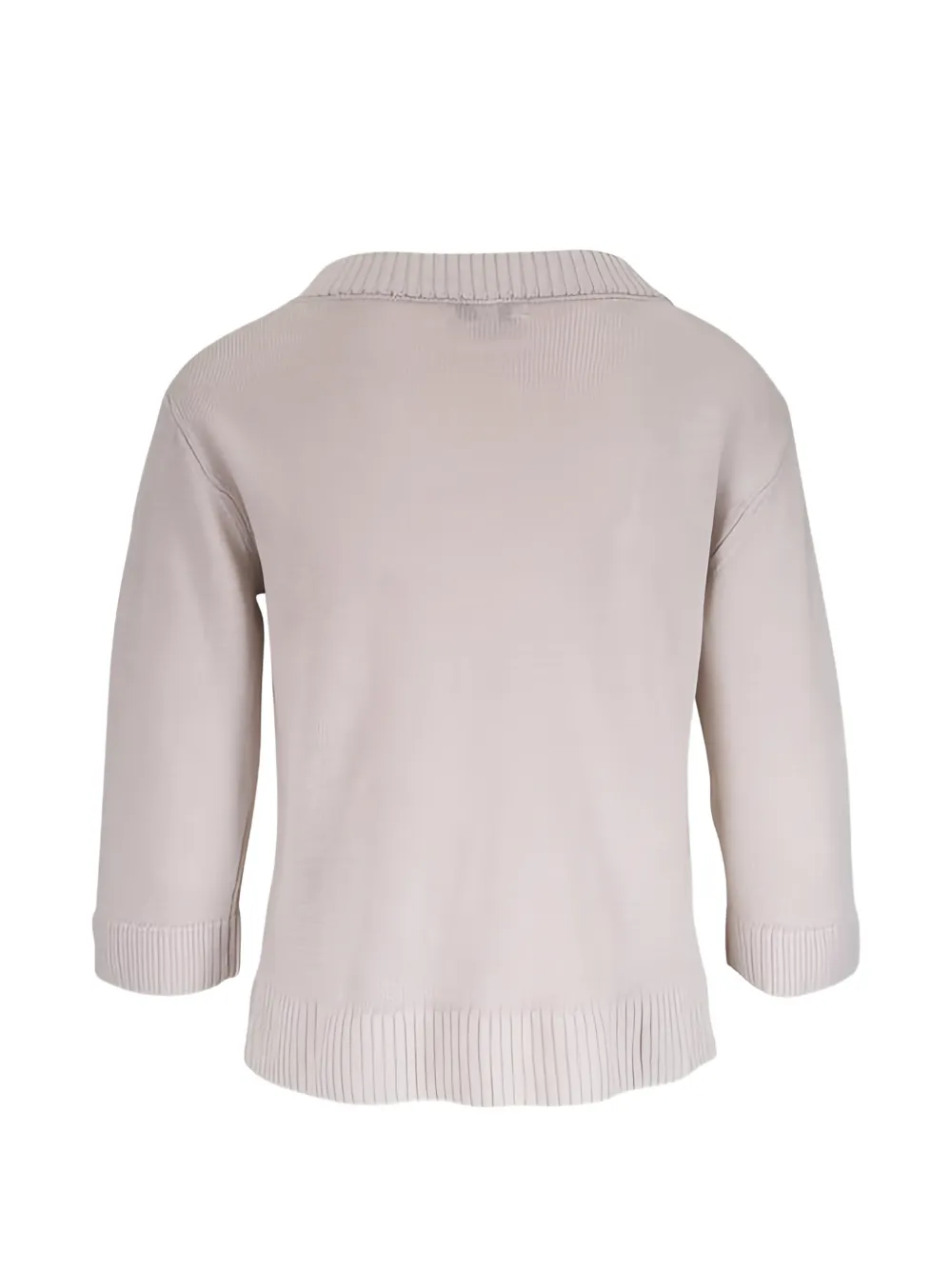  Kinross Cashmere Three-quarter Sleeve Sweater - Grey 