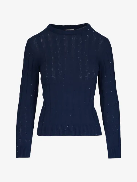 Kinross Cashmere cable-knit crew-neck sweater
