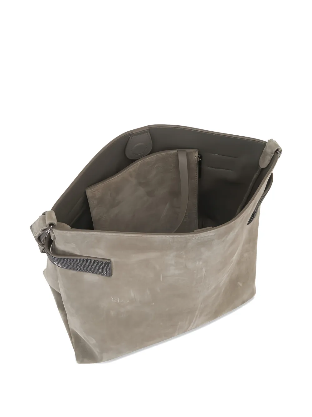Brunello Cucinelli Essence suède bucket-tas Grijs