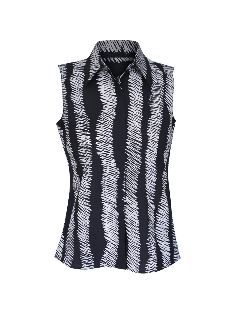 Akris Punto graphic-print sleeveless shirt - Nero