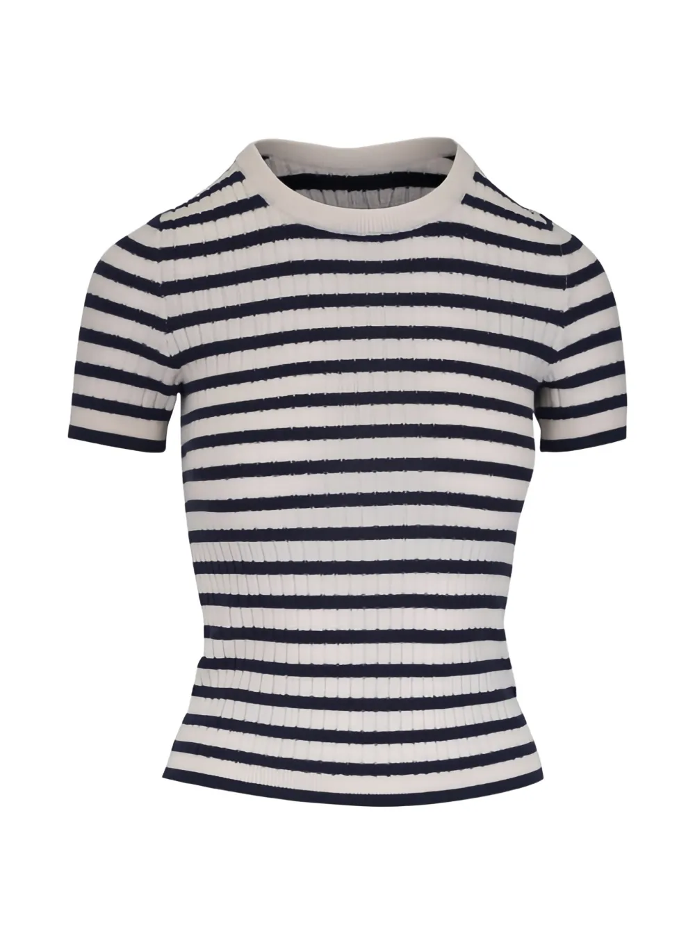 Nili Lotan striped short-sleeves top - Bianco