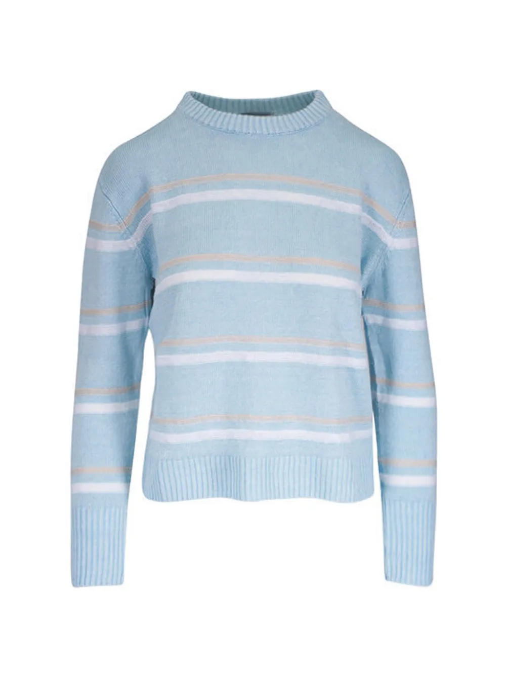 Kinross Cashmere striped crew-neck sweater - Blu