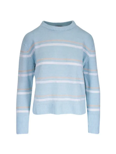 Kinross Cashmere striped crew-neck sweater