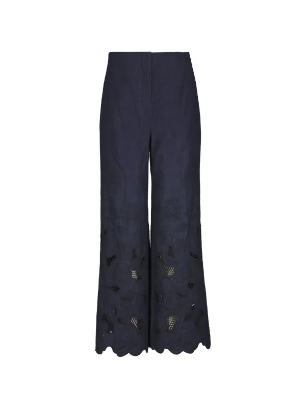 Veronica Beard Osborne Flared Trousers in Blue