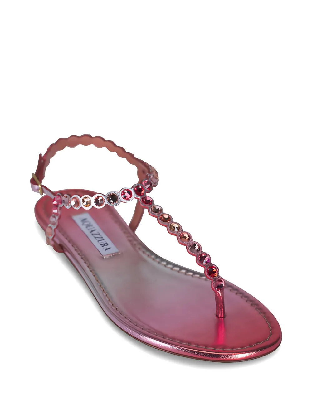 Aquazzura Tequila leren sandalen met kralen Roze