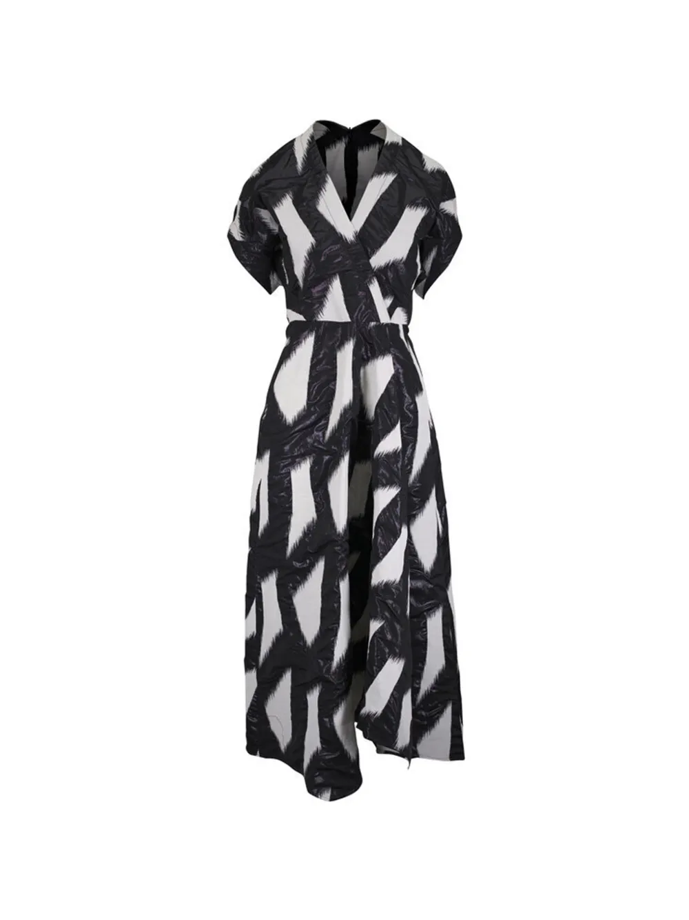 Zero + Maria Cornejo patterned V-neck dress - Nero