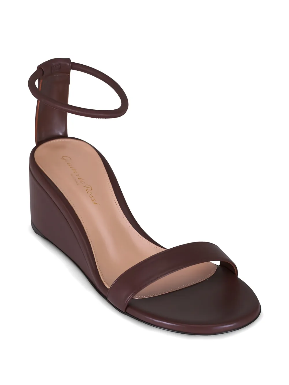 Gianvito Rossi leather wedge sandals Bruin