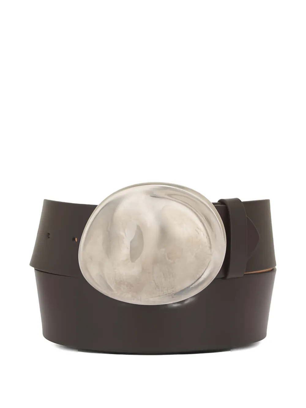 KHAITE Cintura Keefe con fibbia color argento - Marrone